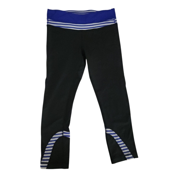 LULULEMON Run: Inspire Crop II Black / Pigment Blue White Narrow Bold size 6 - Picture 10 of 14